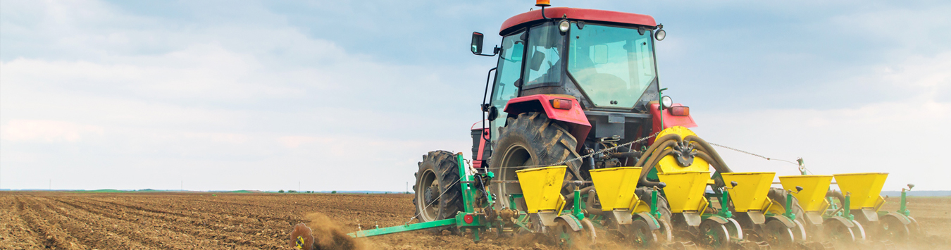 Farm tractor farming